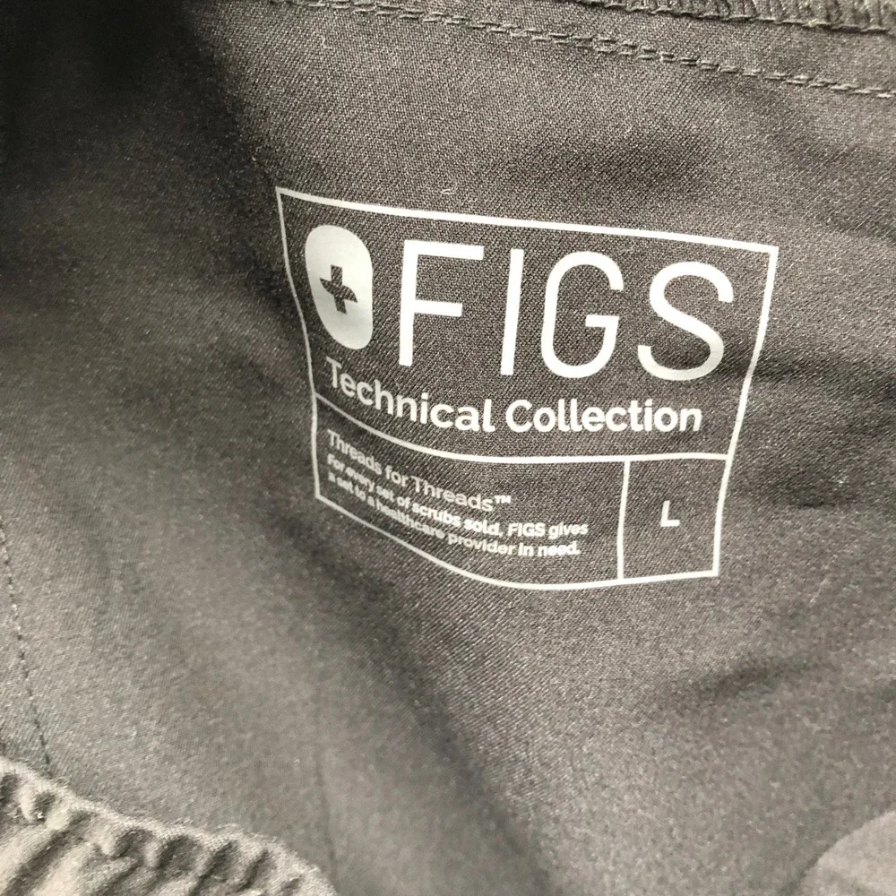 FIGS Tansen Jogger Scrub Pants Mens Large Black Stretch Comfort L